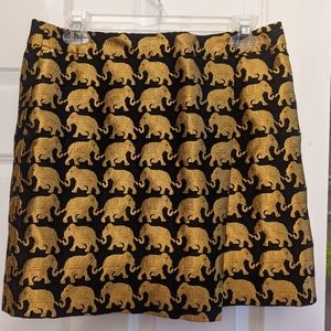 J.Crew EUC Metallic Gold Elephant Skirt Size 6